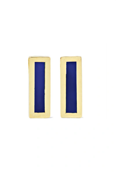Shop Jennifer Meyer 18-karat Gold Lapis Lazuli Earrings