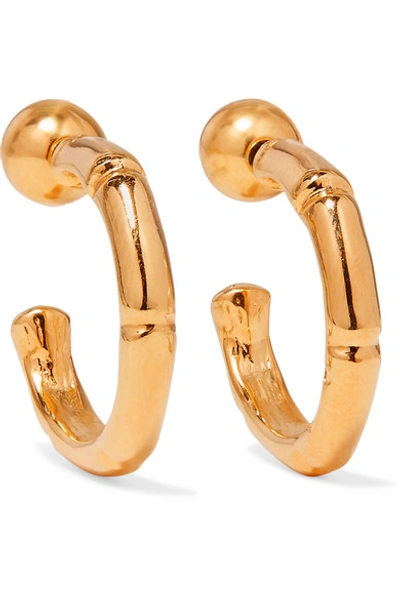 Shop Sophie Buhai Thin Bamboo Gold Vermeil Hoop Earrings