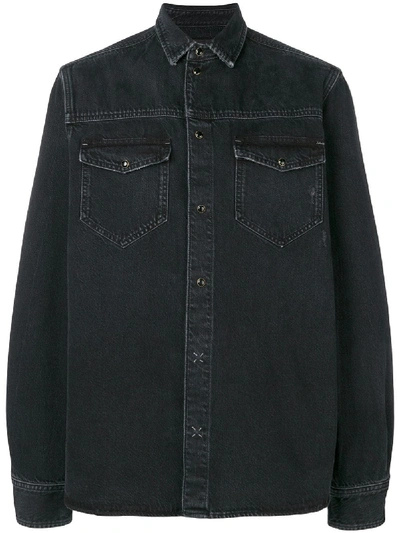 Shop Tom Wood Classic Denim Shirt - Black