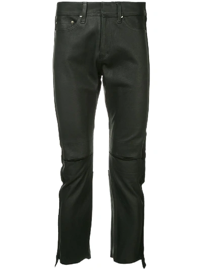 SASQUATCHFABRIX. SIDE PANELLED LEATHER TROUSERS - 黑色