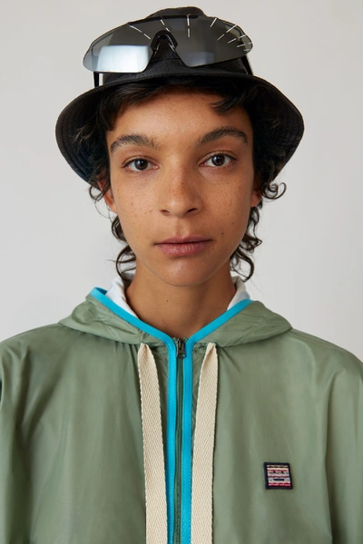 Shop Acne Studios Face-patch Anorak Jacket Dusty Green