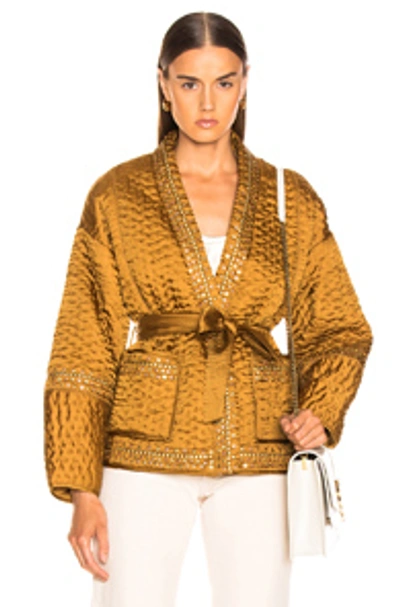 Shop Ulla Johnson Sachi Jacket In Metallic,brown. In Bronze