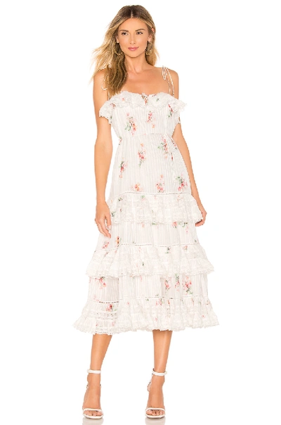 Shop Zimmermann Heathers Pintuck Long Dress In Floating Bouquet