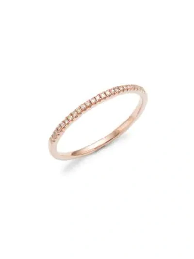 Shop Saks Fifth Avenue Women's 14k Rose Gold & 0.08 Tcw Diamond Band Ring