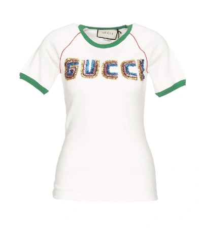 Shop Gucci Appliqué T In White