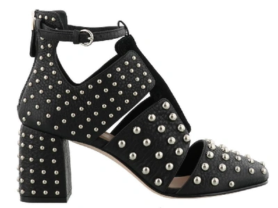 Shop Red Valentino Studded Ankle Boots In Black