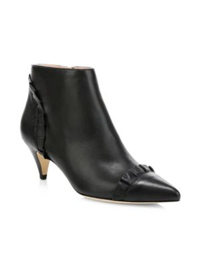 Shop Kate Spade Sadelle Leather Ankle Boots In Black