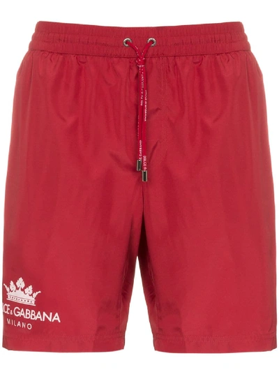 Shop Dolce & Gabbana Logo Swim Shorts - Red