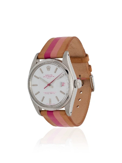 Shop La Californienne Rolex Oyster Perpetual Date Stainless Steel Watch 34 Mm - Pink