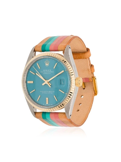 Shop La Californienne Multicoloured Rolex Marine 36 Mm Watch - Blue