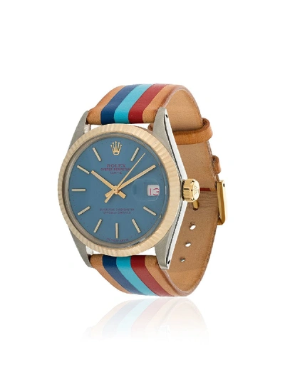 Shop La Californienne Multicolour Cielo Pacifica 34 Mm Rolex Watch - Blue