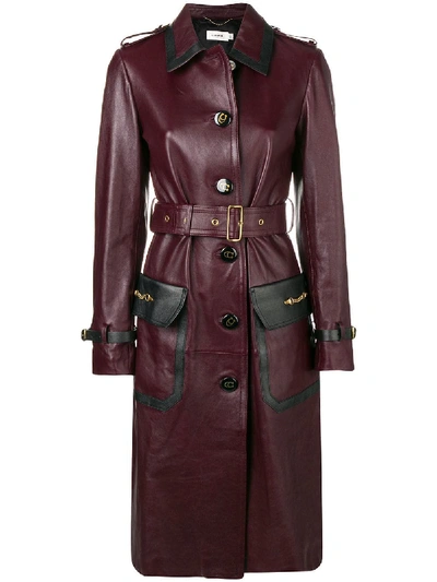 Shop Coach Western Trench Coat - Red