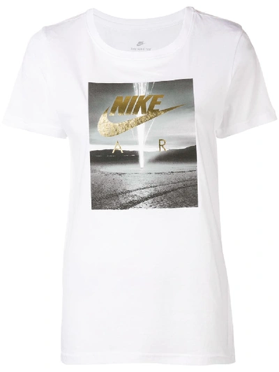 Shop Nike Logo Print T-shirt - White