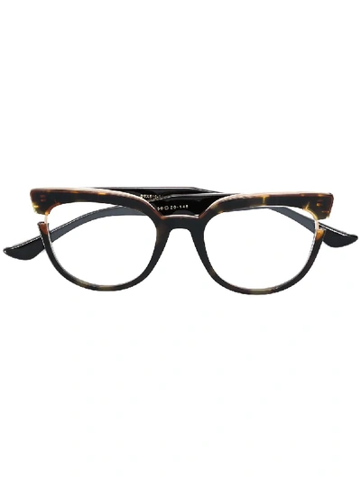 Shop Dita Eyewear Oversized Frame Glasses In Brown