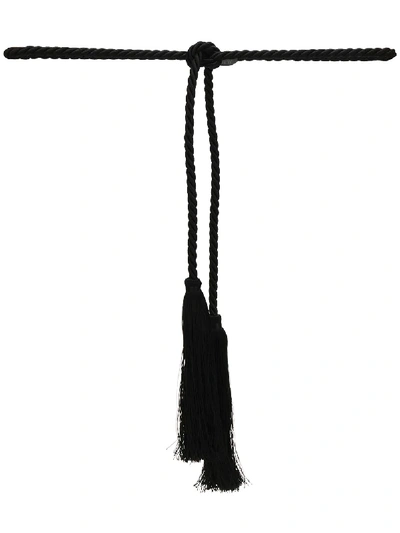 Shop Alberta Ferretti Woven Braided Belt - Black