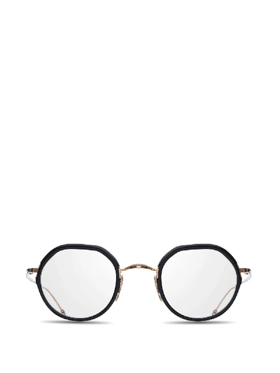 Shop Thom Browne Eyewear Oval Frame Glasses In Black