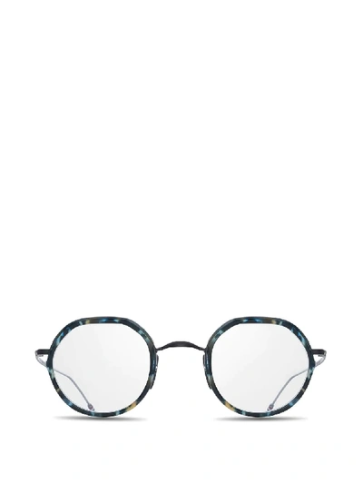Shop Thom Browne Eyewear Round-frame Glasses In Blue