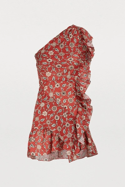 Isabel Marant toile Teller One shoulder Ruffled Printed Linen