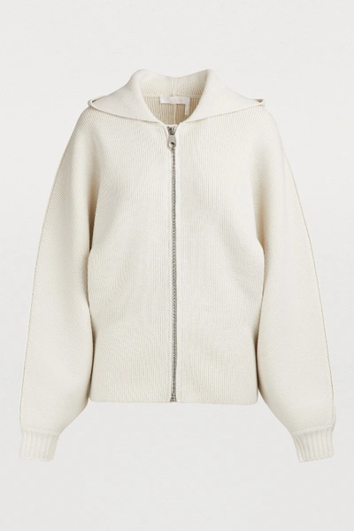 Shop Chloé Wool And Cashmere Cardigan In Pristine White