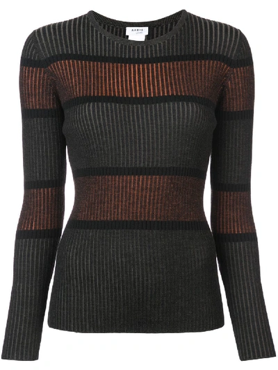 Shop Akris Punto Ribbed Striped Jumper In Green