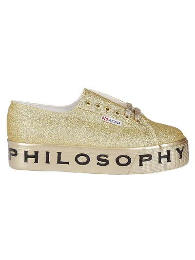 Shop Philosophy Di Lorenzo Serafini Glittered Superga Sneakers In Gold