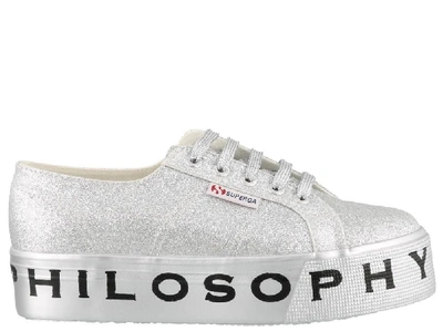 Shop Philosophy Di Lorenzo Serafini Glittered Superga Sneakers In Silver