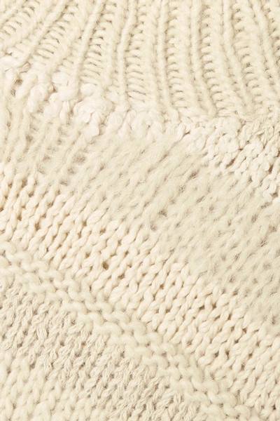 Shop Ulla Johnson Delma Fringed Alpaca And Cotton-blend Sweater In Cream
