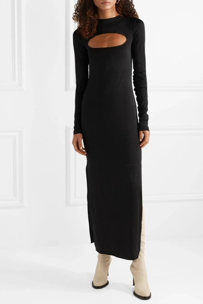 Shop Marc Jacobs Cutout Stretch-crepe Maxi Dress In Black