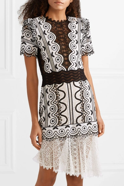 Shop Sea Lola Asymmetric Cotton-blend Guipure Lace Dress In Cream