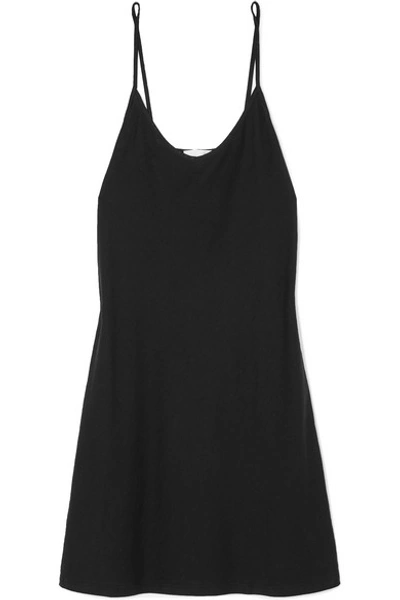 Shop Skin Essentials Pima Cotton-jersey Chemise In Black