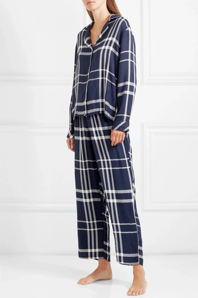 Shop Rails Checked Flannel Pajama Set In Midnight Blue