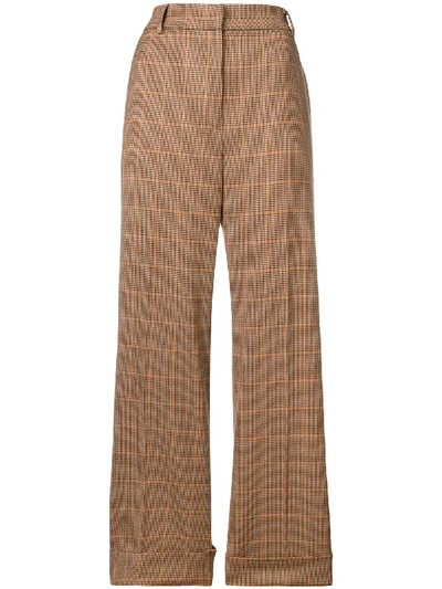 Shop Antonelli Cropped Straight Leg Trousers - Brown