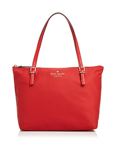 Shop Kate Spade New York Watson Lane Maya Small Nylon Tote In Royal Red/gold