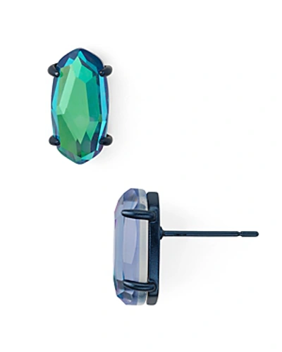 Shop Kendra Scott Betty Stud Earrings In Navy Gunmetal/indigo Crystal