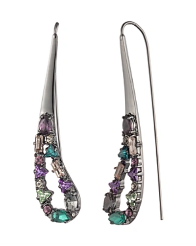 Shop Carolee Multicolor Paisley Threader Earrings In Silver/multi