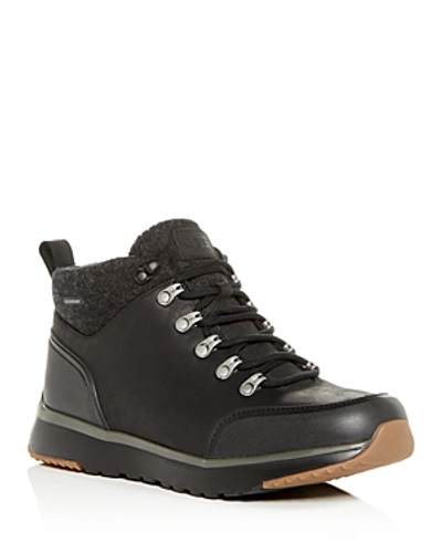 Shop Ugg Men's Olivert Waterproof Nubuck Leather Cold-weather Hiking Boots In Black