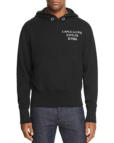 Shop Helmut Lang Upside-down Logo Hooded Graphic Sweatshirt In Blk Basalt