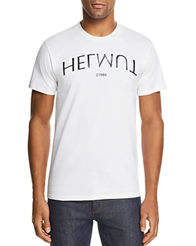Shop Helmut Lang Upside-down Logo Graphic Tee In Calk White