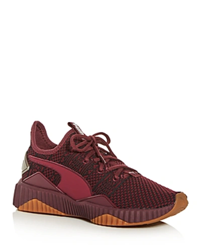 Shop Puma Women's Defy Luxe Knit Low-top Sneakers In Purple