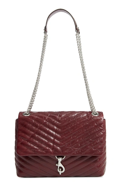Shop Rebecca Minkoff Edie Flap Front Leather Shoulder Bag - Red In Bordeaux