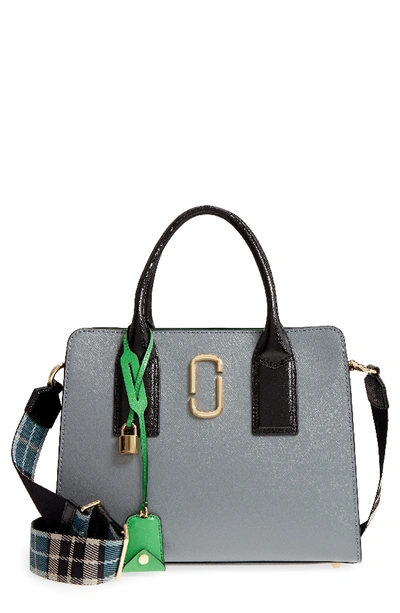 Shop Marc Jacobs Big Shot Leather Tote - Grey In Slate Multi