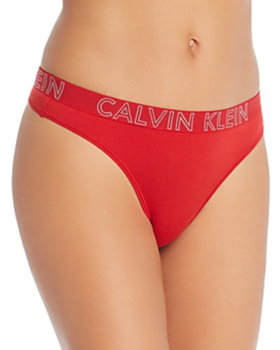 Shop Calvin Klein Ultimate Cotton Thong In Manic Red