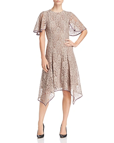 Shop Donna Karan New York Lace Flutter Dress In Thistle