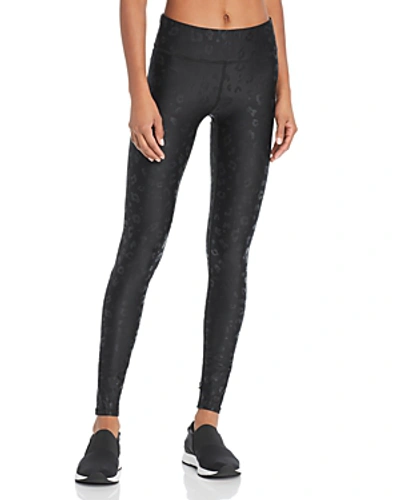 Shop Terez Foil Cheetah Print Leggings In Black