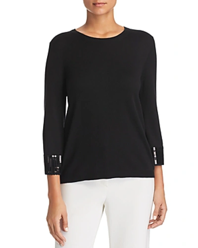 Shop Le Gali Isabella Sequin-cuff Sweater - 100% Exclusive In Black