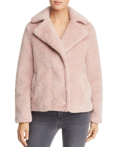 Shop Vero Moda Lala Faux-fur Jacket In Misty Rose