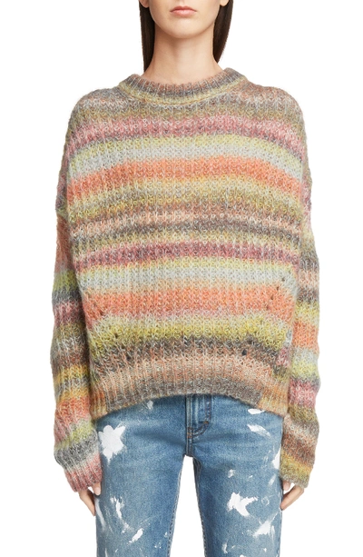 Shop Acne Studios Knit Boxy Stripe Sweater In Multi
