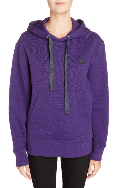 Shop Acne Studios Ferris Face Hoodie In Purple