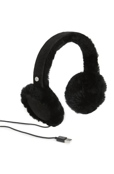 Shop Ugg Collection Genuine Shearling Bluetooth Earmuffs - Black