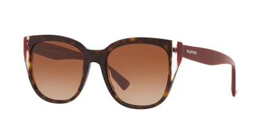 Shop Valentino Woman Sunglasses Va4040 In Brown Gradient Dark Brown